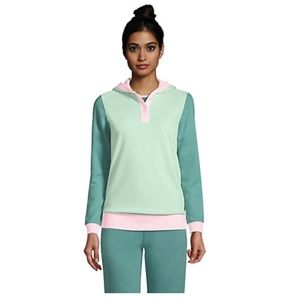 Pastel Block Women's Lands' End Serious Sweats Button-Front Hoodie